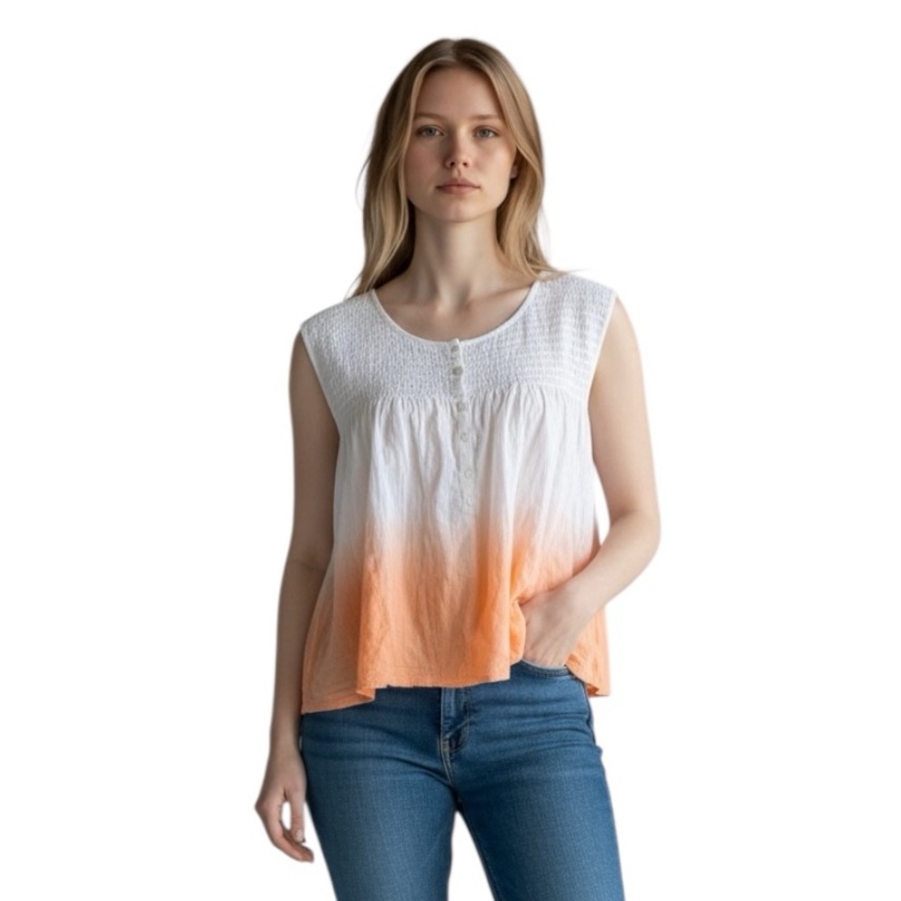 Free People We The Free Little Bit Of Something Ombre Blouse Festival Boho New